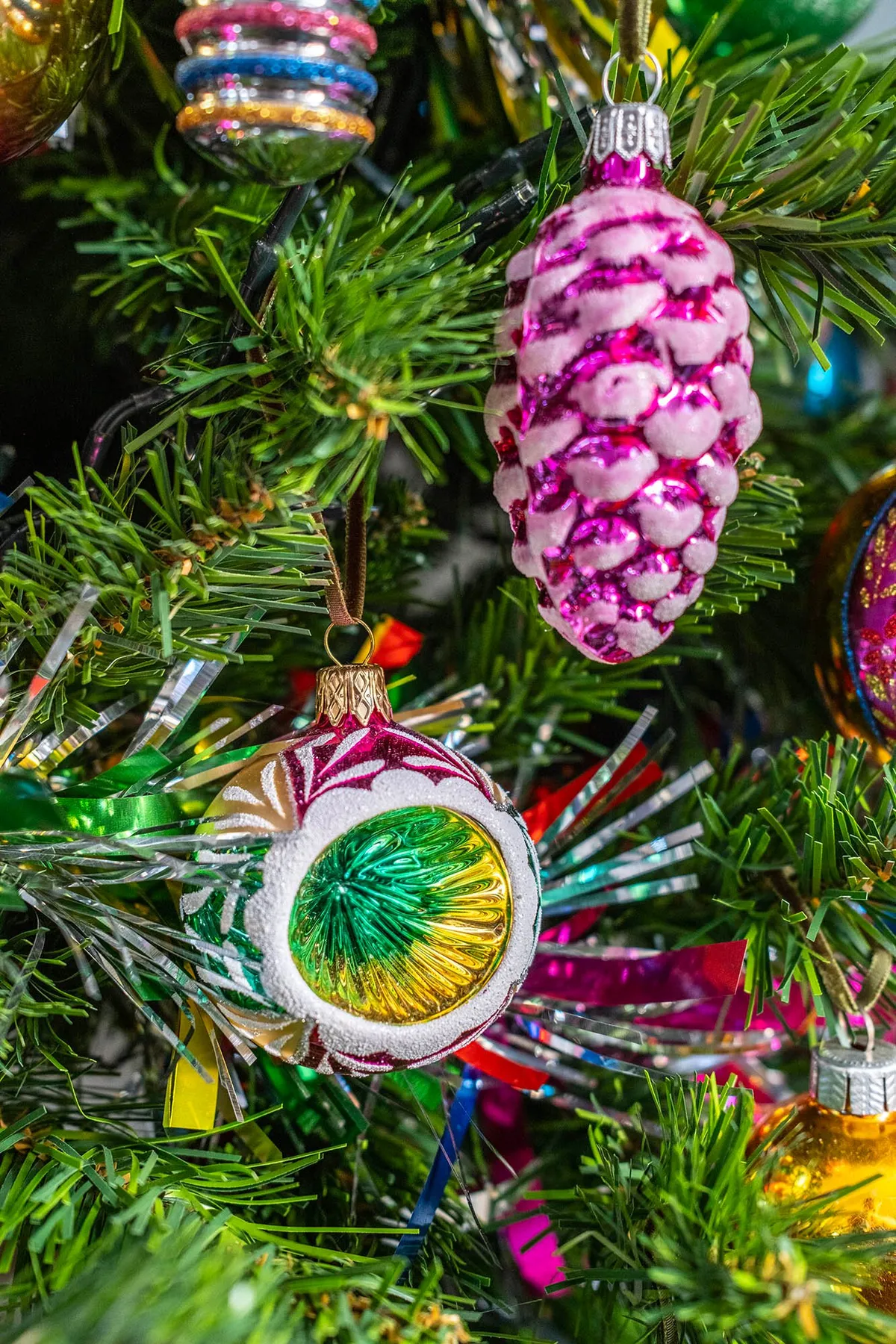 Our Christmas tree and my collection of vintage baubles - Living With Lisa