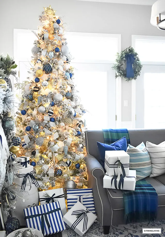 OUR RED + BLUE PLAID CHRISTMAS TREE | CITRINELIVING