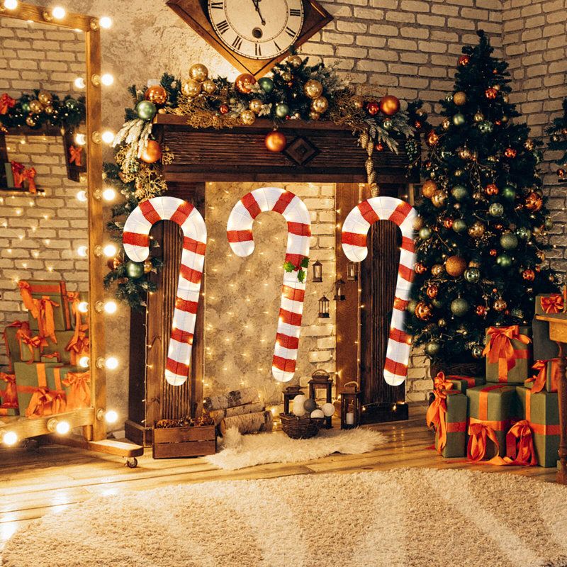 Outdoor Christmas Decorations Peppermint Christmas Lights Glass Peppermint  LED Battery Operated String Lights World Market
