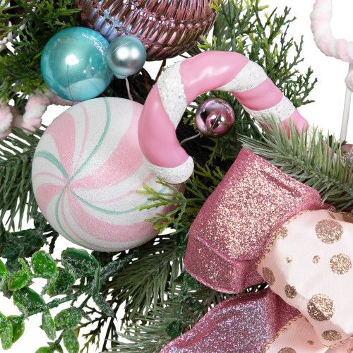 Pastel Nutcracker & Ornaments Artificial Pine Christmas Wreath - 24' -  Unlit | Christmas