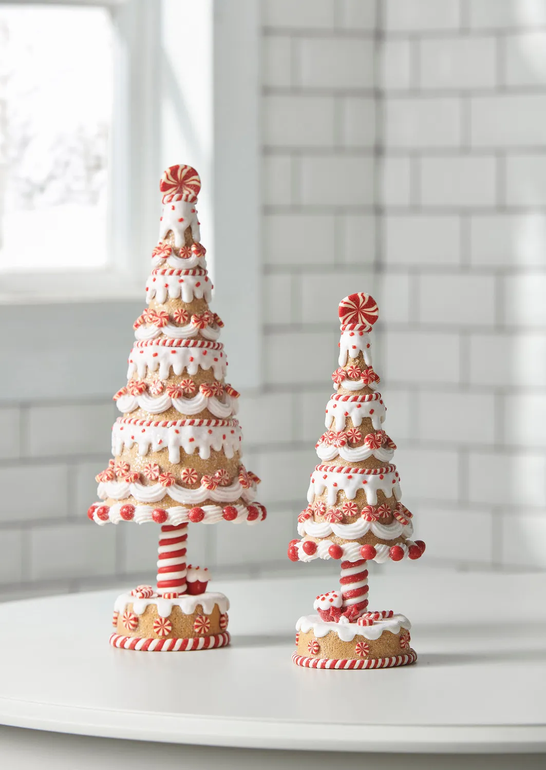 Peppermint Candy RAZ Imports Metal Seasonal Ornaments Peppermint Candy Trees  Set/3 By RAZ Imports – Traditions