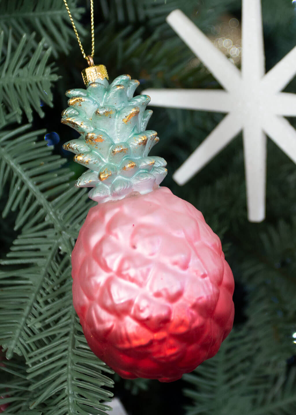 Pineapple - Pink Christmas Ornament | Drive Swim Fly