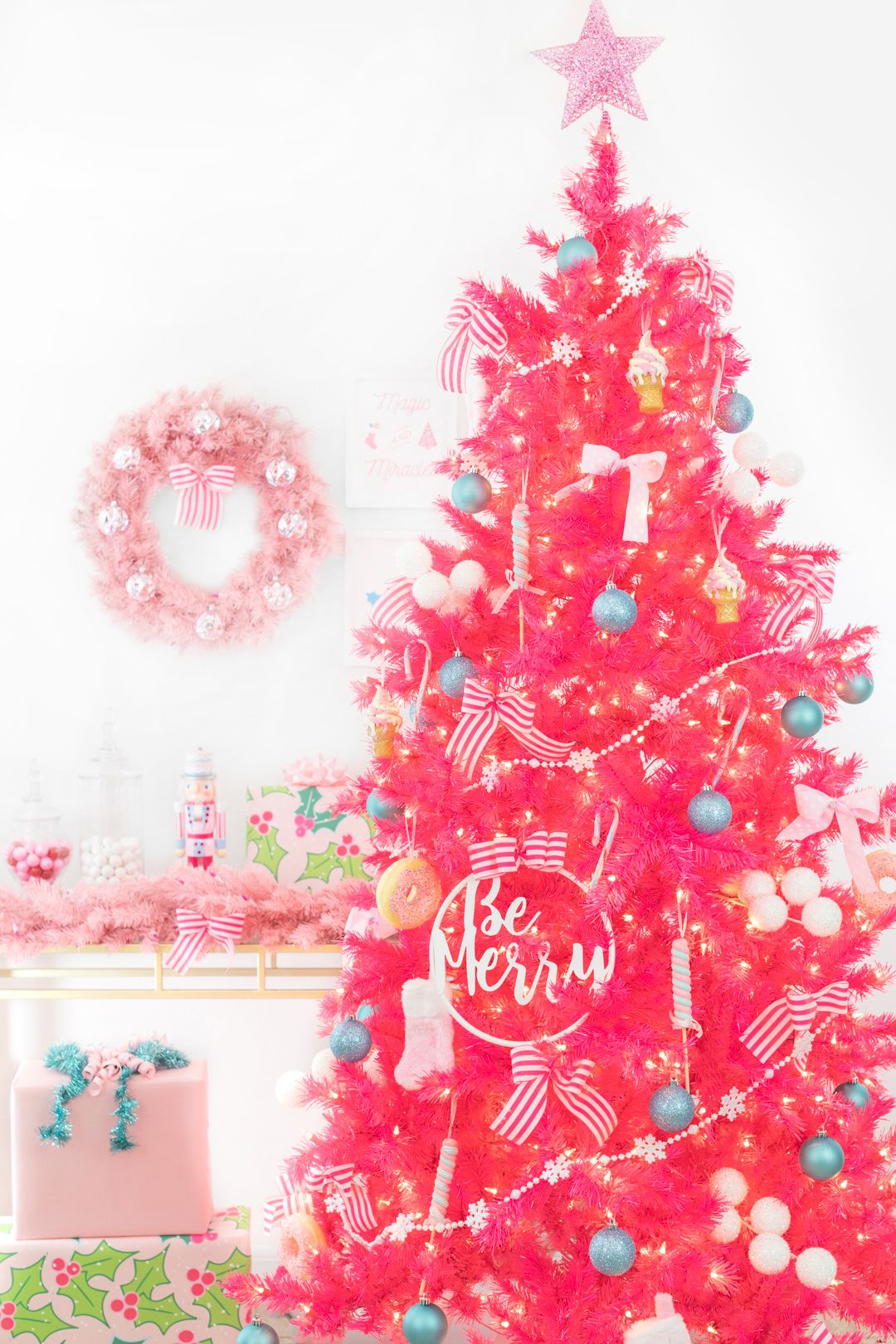 Pink Candy Christmas Tree Pretty Pink Christmas Tree Decor Cutefetti