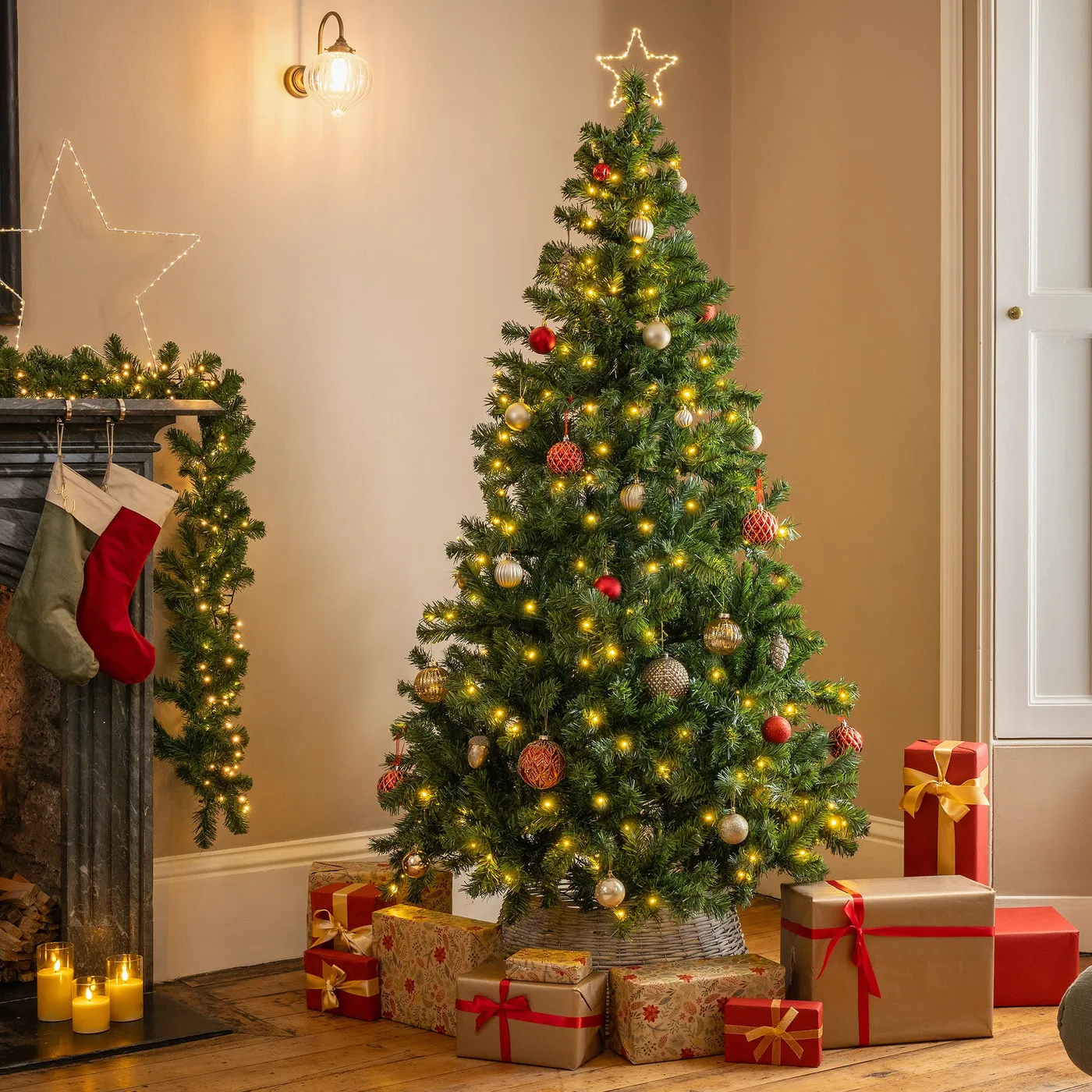 Pre-Lit Aspen Spruce Artificial Christmas Tree | 5ft–7ft | Christow