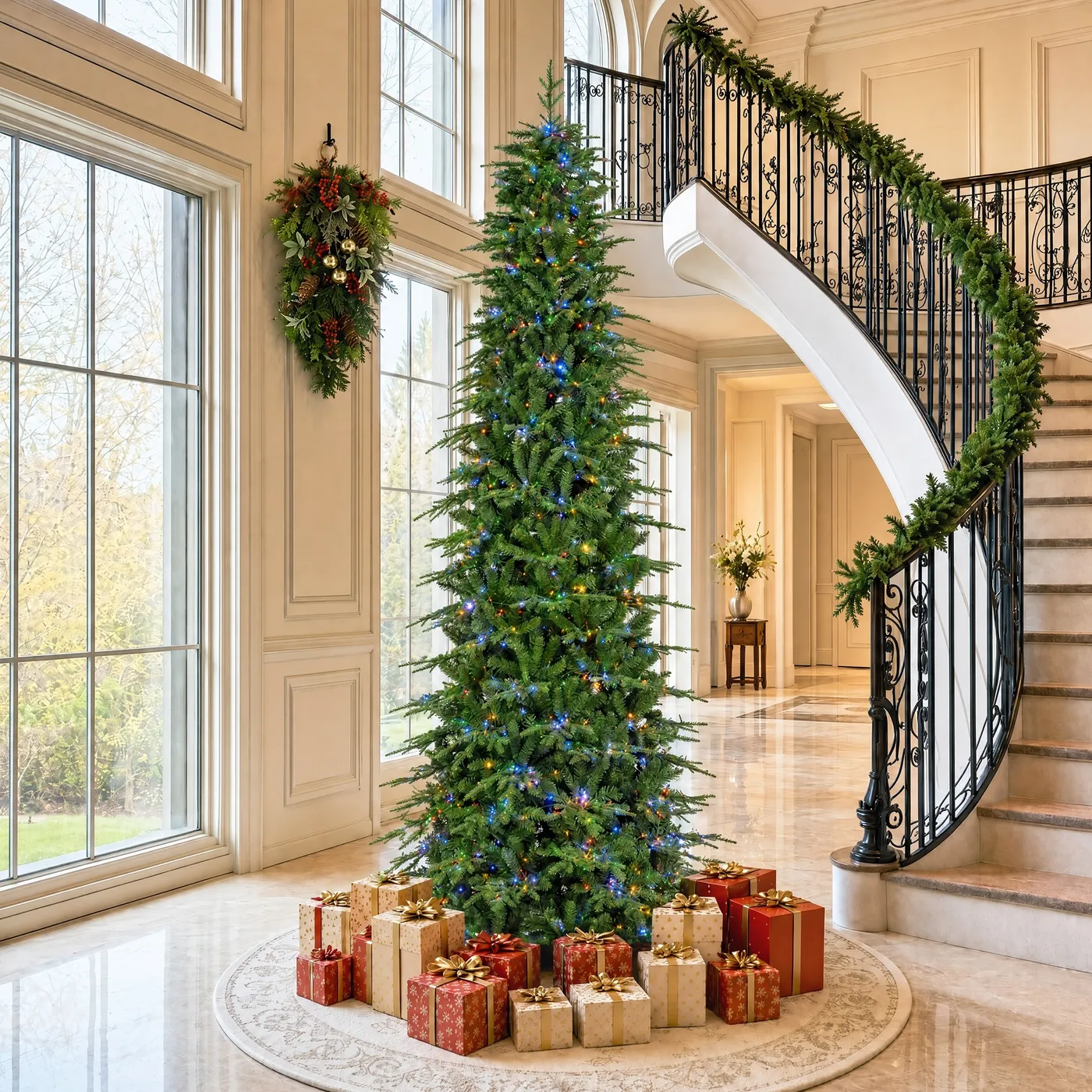 Pre-lit Christmas Trees - Bed Bath & Beyond Northlight 6′ Pre-Lit Potted  Oregon Noble