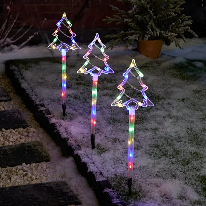 Prestige Battery Operated LED Tree Stake Lights 3 Pack | Home Bargains
