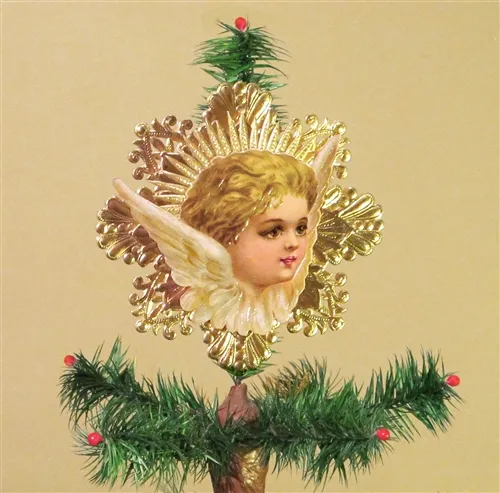Rare Blond Haired Angel Dresden Tree Topper