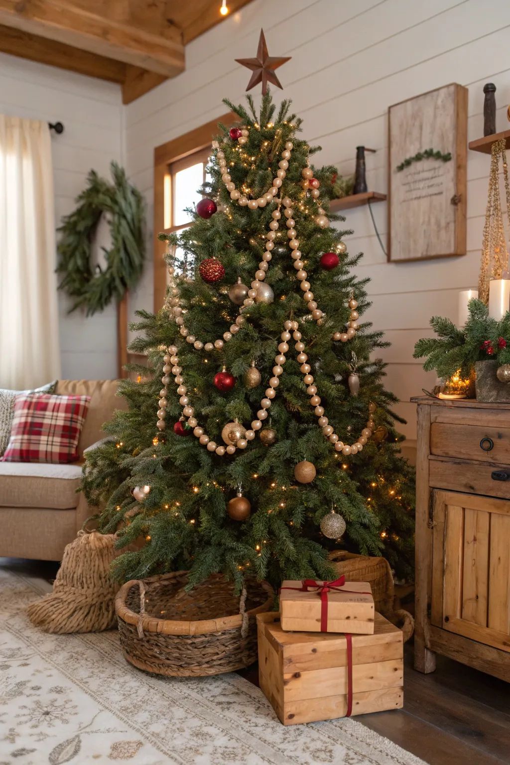 Rustic Farmhouse Garland 25 Farmhouse Christmas Tree Ideas To Transform Your Decor