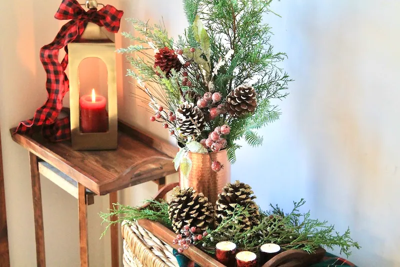 Rustic Winter Woods DIY Christmas Coffee Table Decorations