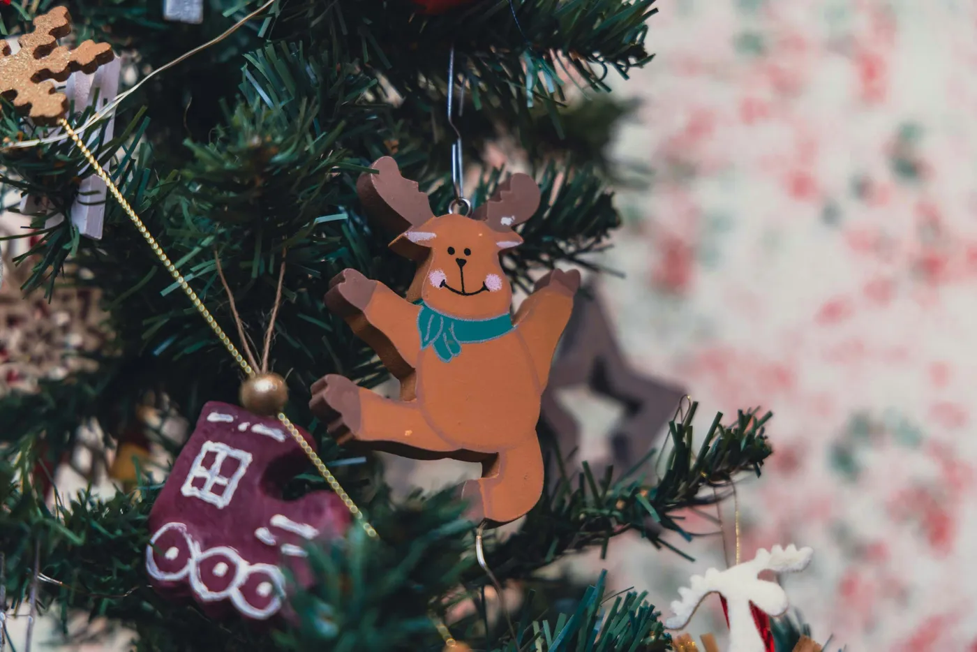 Santa's reindeer as a Christmas tree ornament.