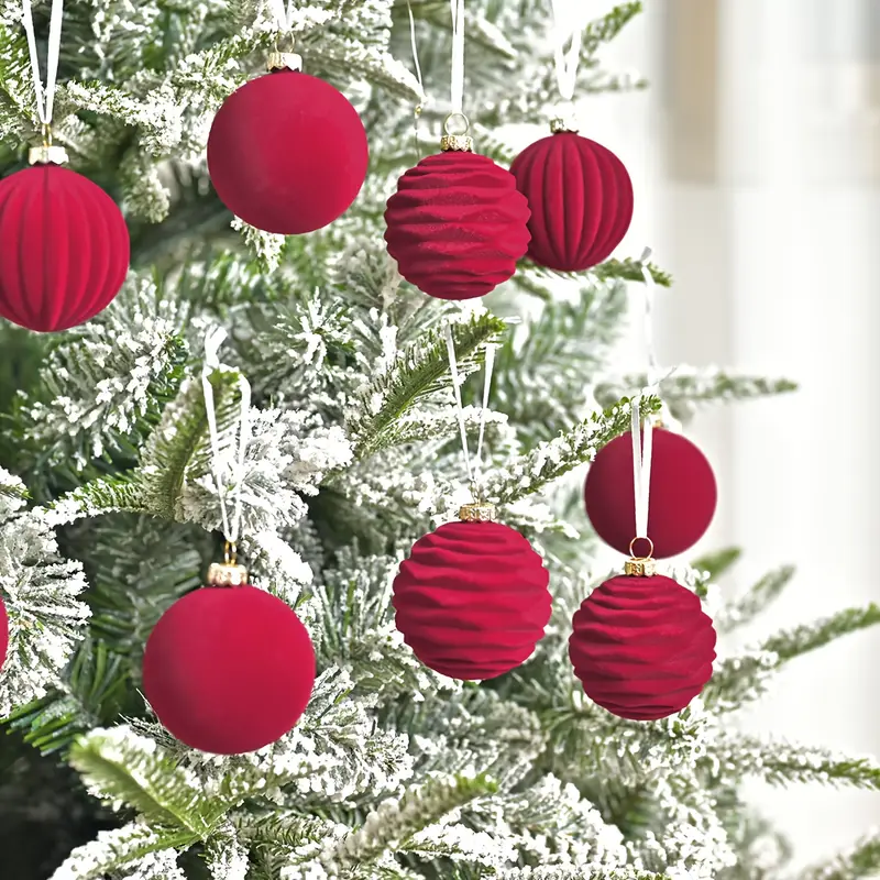 set 12 luxurious velvet end spherical christmas ornaments - Temu Mauritius