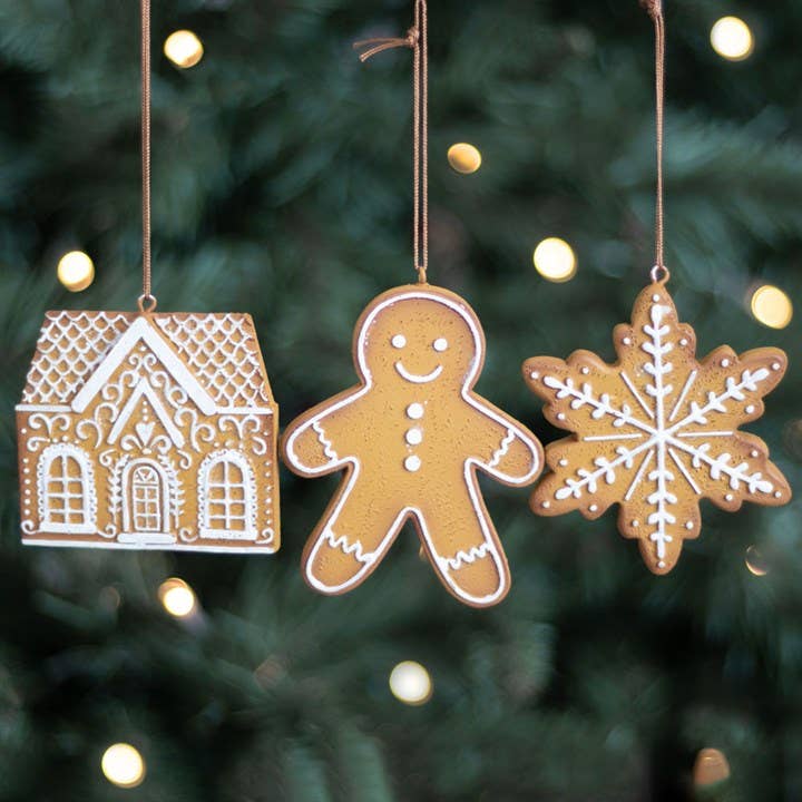 Set of 3 Boxed Hanging Christmas Gingerbread Ornament Decorations – The  Christmas Shoppe