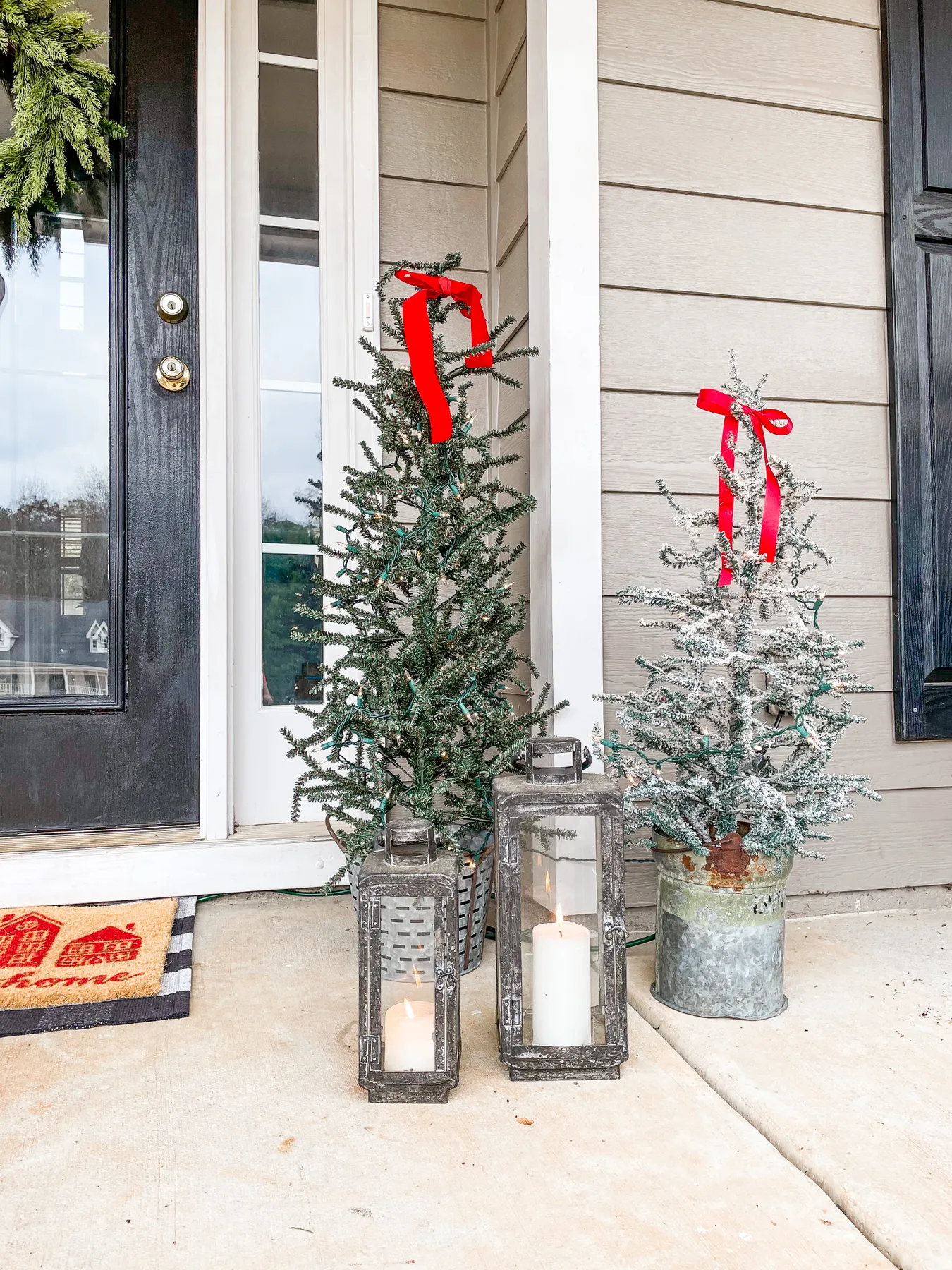 Simple Festive Christmas Front Porch