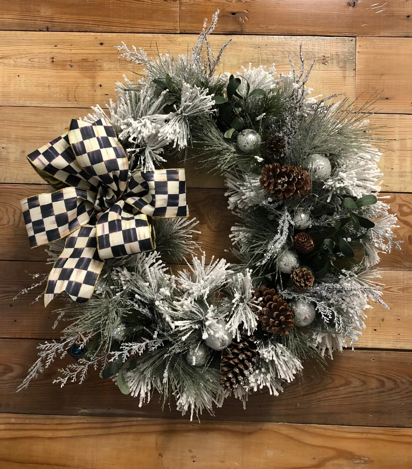 Snowy Pinecone Holiday Wreath - Bonnie Harms Designs