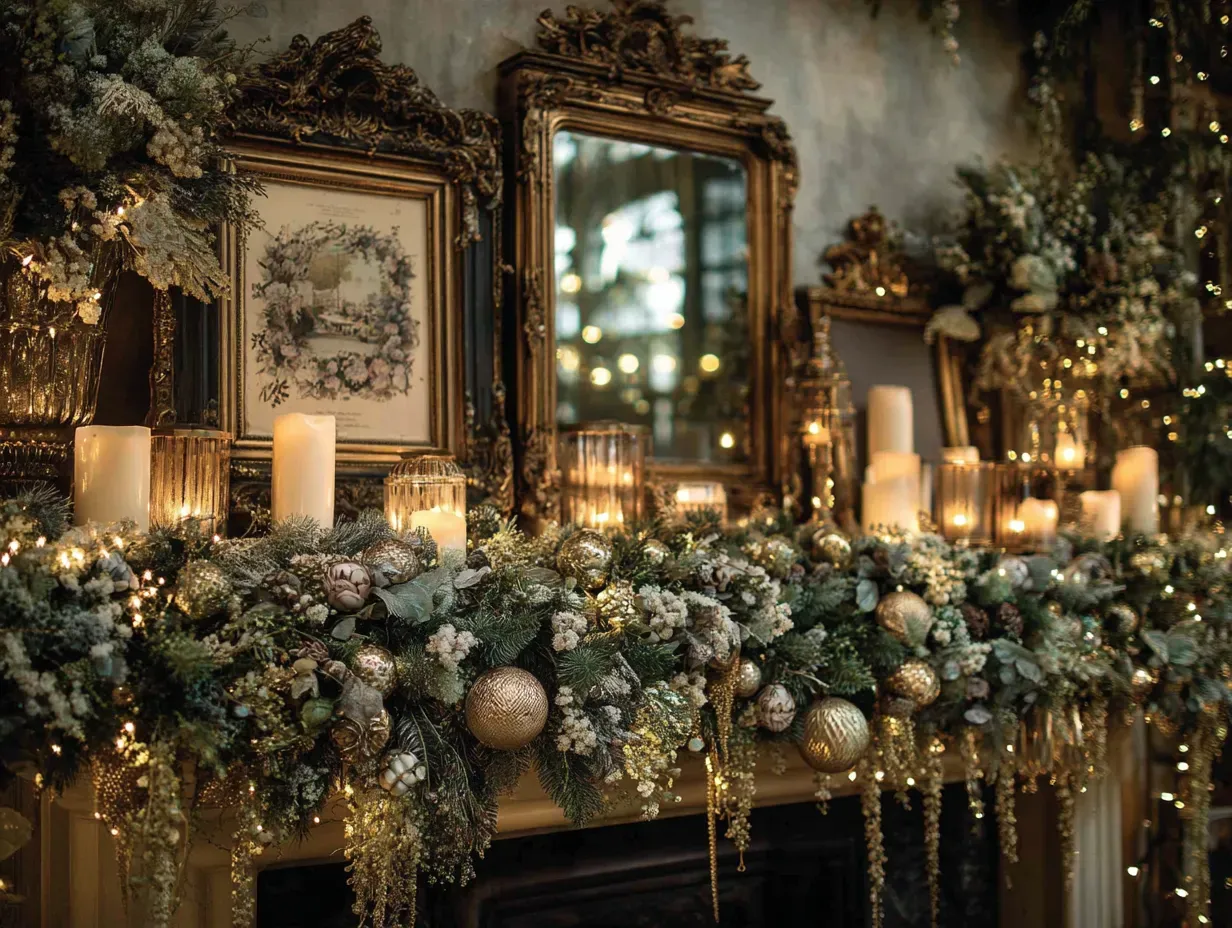 Sparkling Serenity: Glamorous Christmas Mantel Decor Secrets ✨