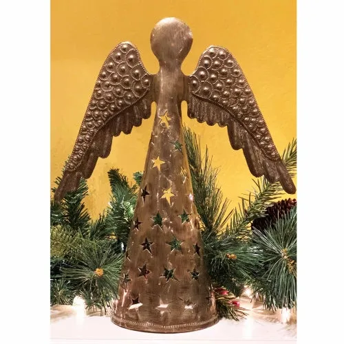 Standing Angel Wings Down Haitian Metal Drum Tabletop Décor, 14' - Global  Crafts Wholesale