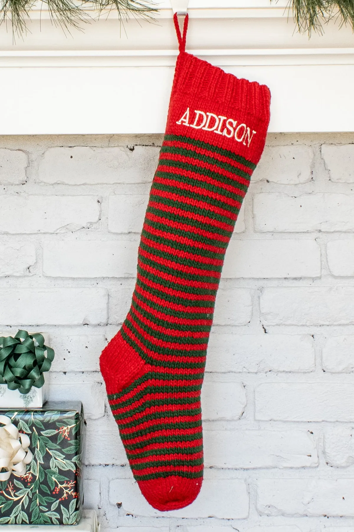 Striped Christmas Stockings – Hand Knit Holiday