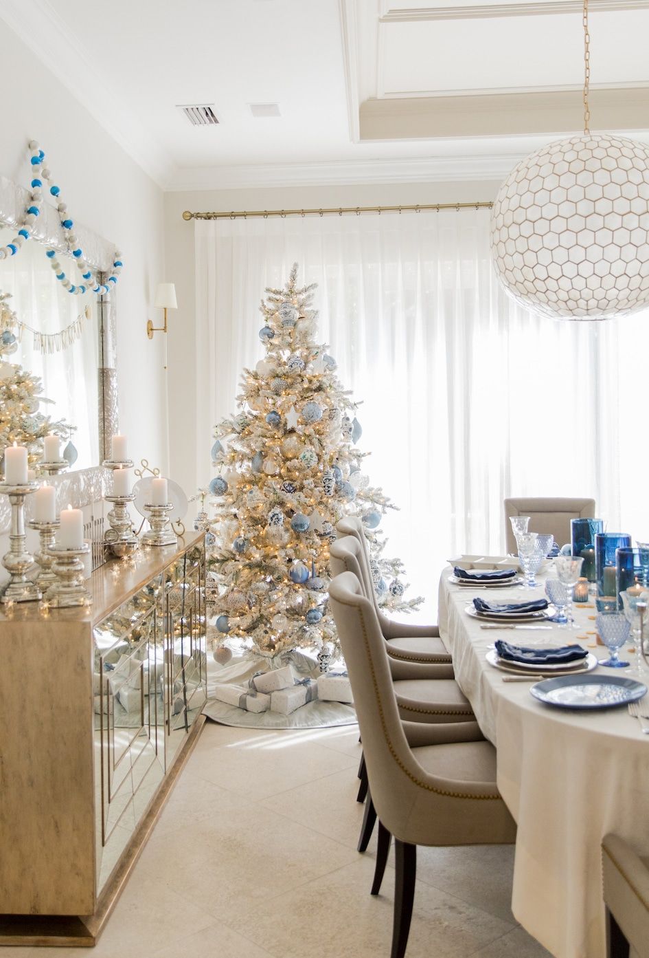 Stunning Blue Christmas Tree Ideas - Emily May Designs