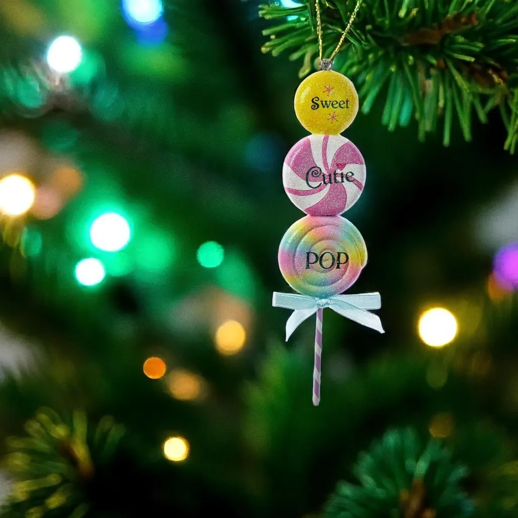 Sweet Cutie Pop Triple Lollipop Ornament