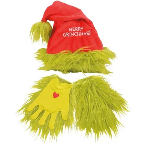 The Grinch Santa Face Long Knit Hat | RetroFestive.ca