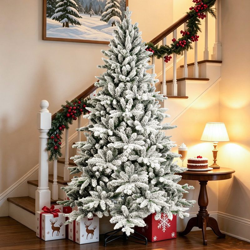 The Holiday Aisle® Flocked Pre-Lit Christmas Tree | Joss & Main