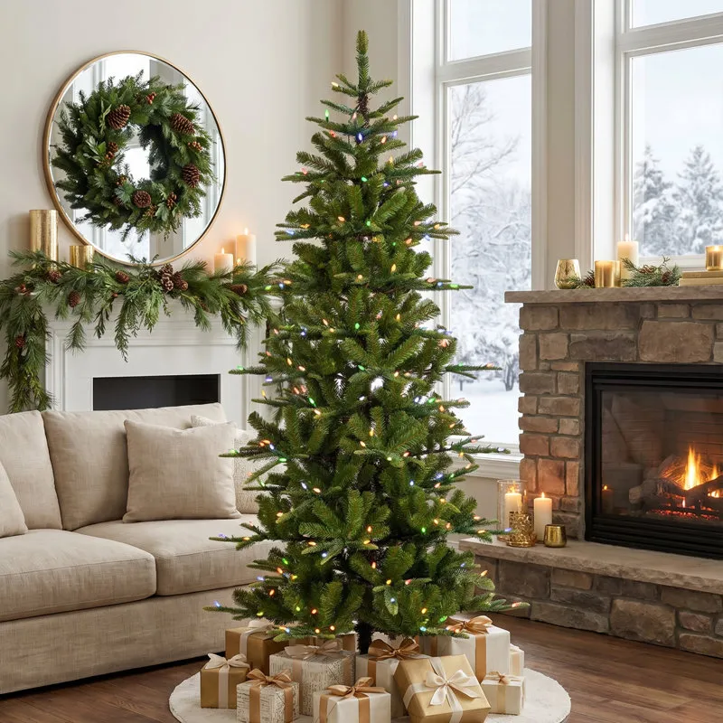 The Holiday Aisle® Slim Pre-Lit Fir Christmas Tree & Reviews | Birch Lane