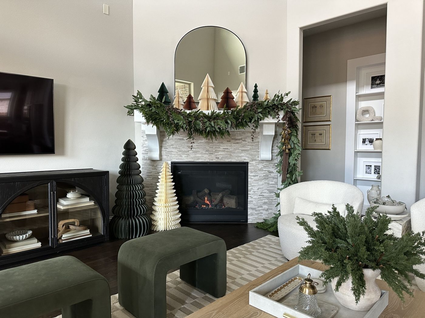 Tis the Season to Style Your Holiday Mantel - Beige White Gray
