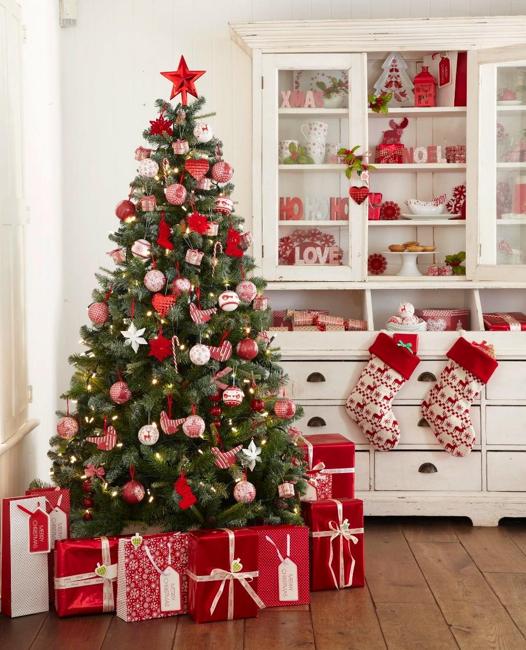 Traditional Christmas Tree Decorating with Trendy Accents