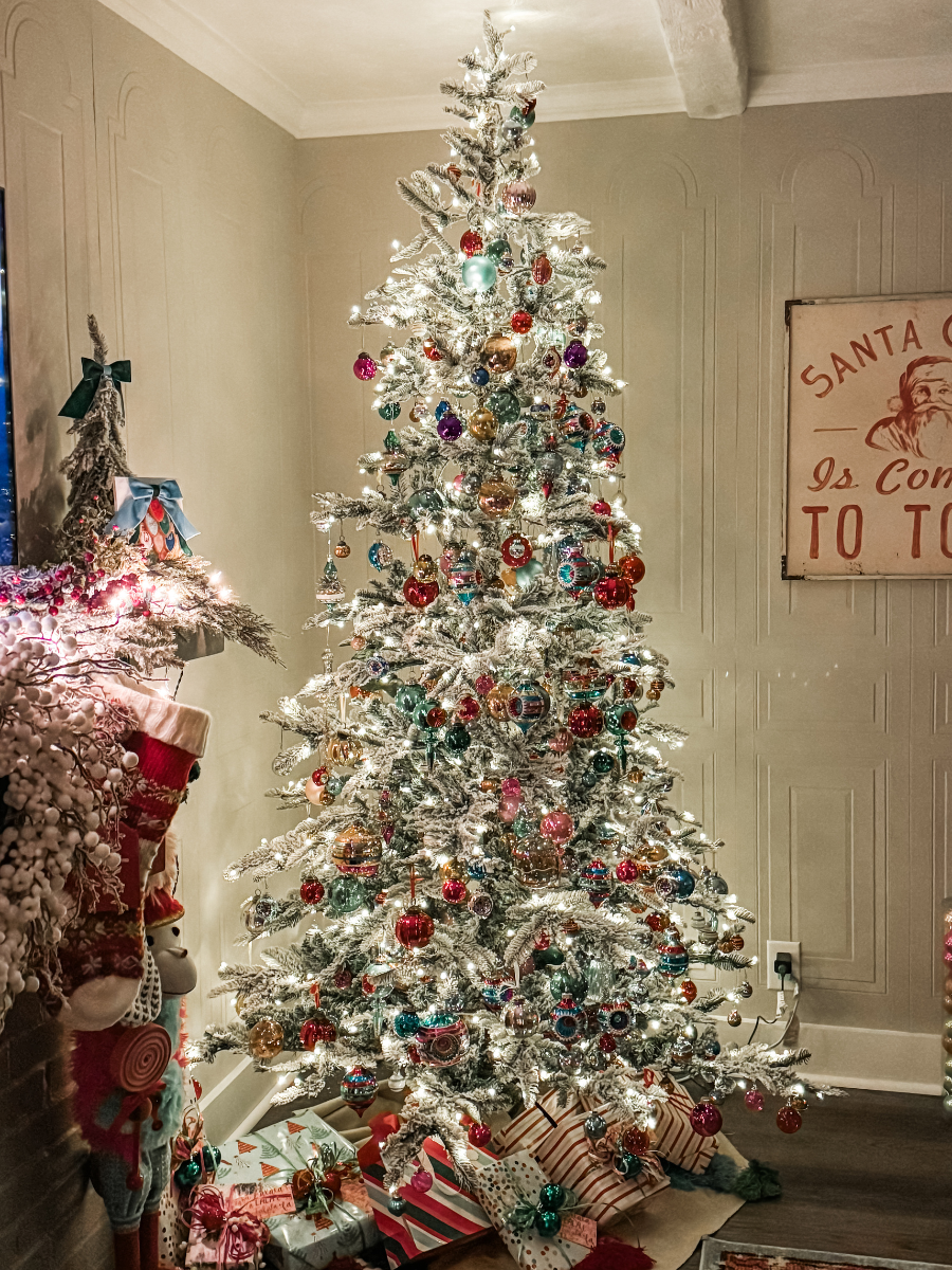 Tree Flocked Glass Ornaments How To Create A Vintage Christmas Tree With  Glass Ornaments