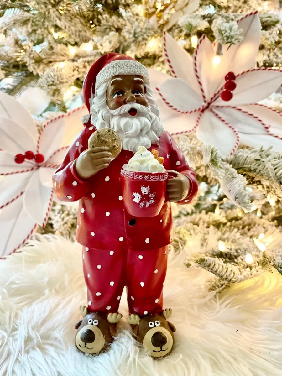 'Twas The Night Before Christmas - Santa Midnight Snack- Santa Claus  Drinking Hot Cocoa & Cookies
