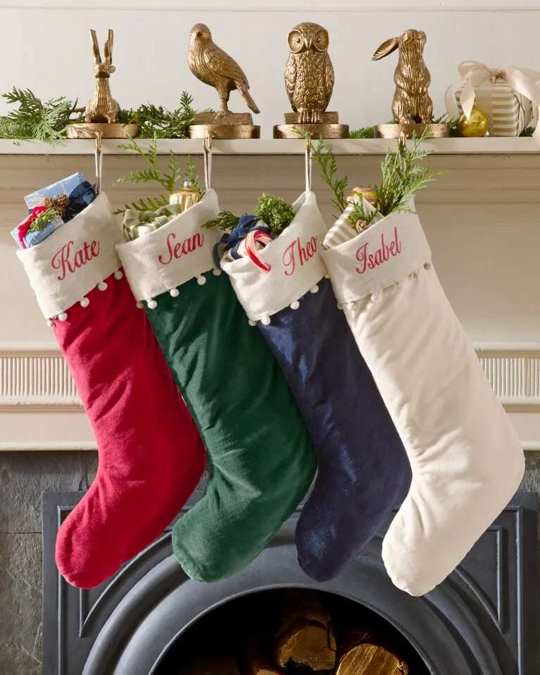 Velvet Stocking Collection - one size - Cranberry