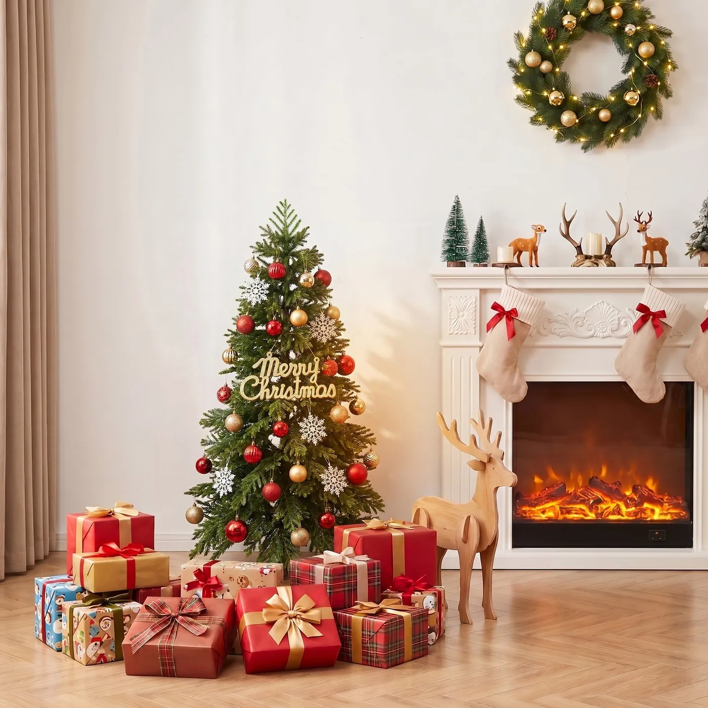 VeriNatural 4/5/6FT Artificial Norfolk Pine Christmas Tree, Faux Indoo
