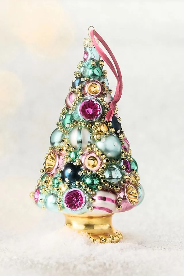 Vintage Bauble Tree Glass Ornament | AnthroHome
