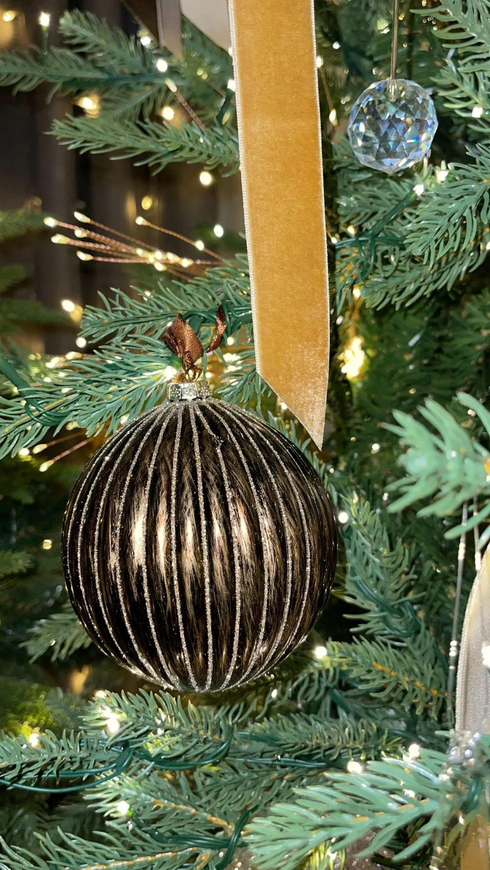 Vintage Bronze Striped Glass Ball Ornament | Fancy Face Designs– FancyFace  Designs