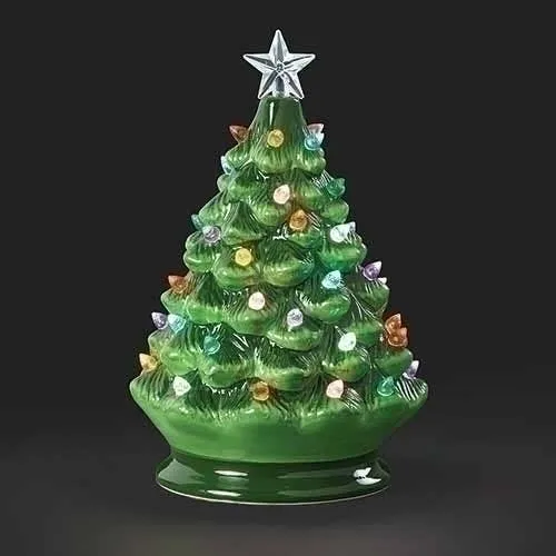 Vintage Green Tree w/Twinkling Lights- Color Bulbs – Emerald Layne