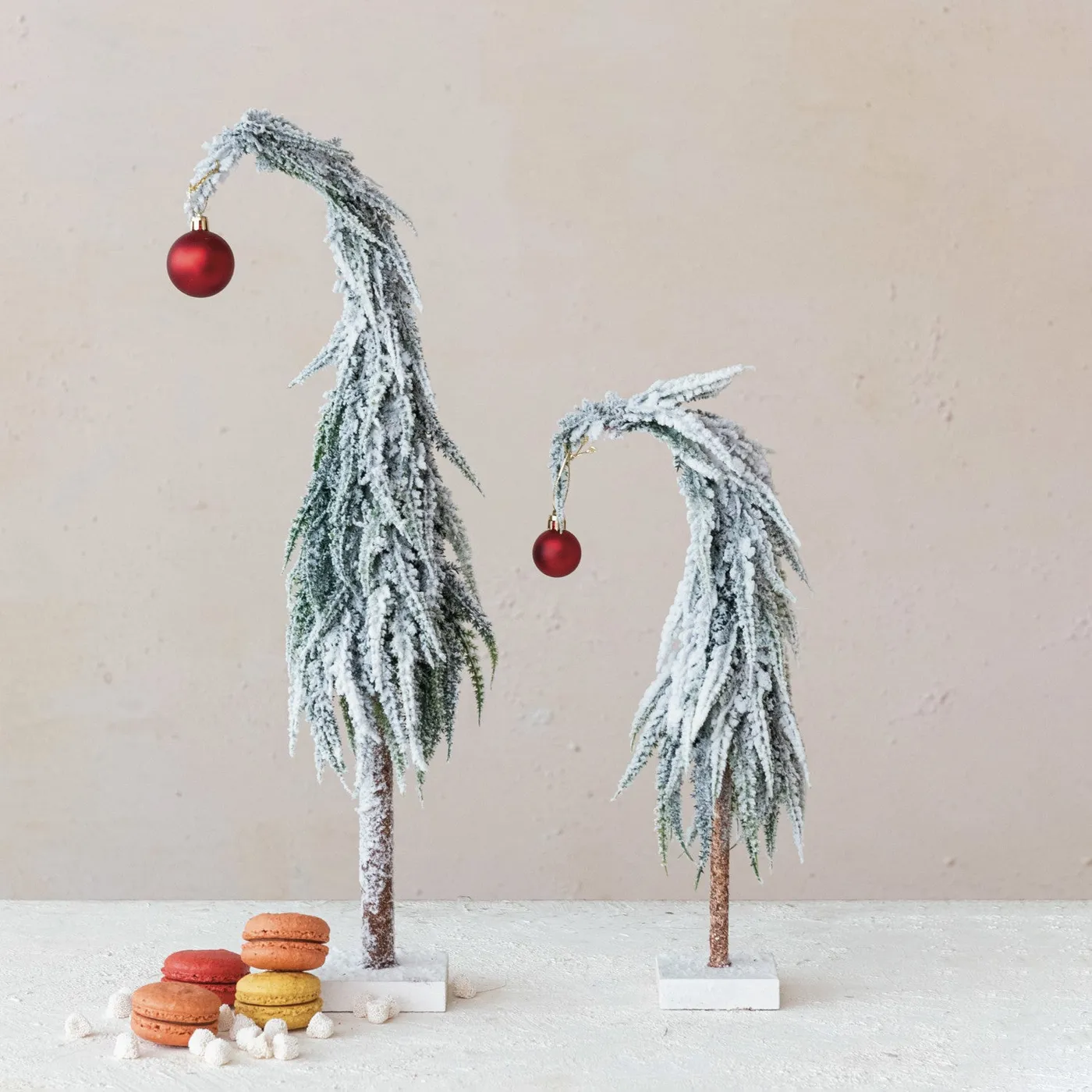Whimsical Evergreen Tree with Red Ornament | Choose Size – Cotton & Crete