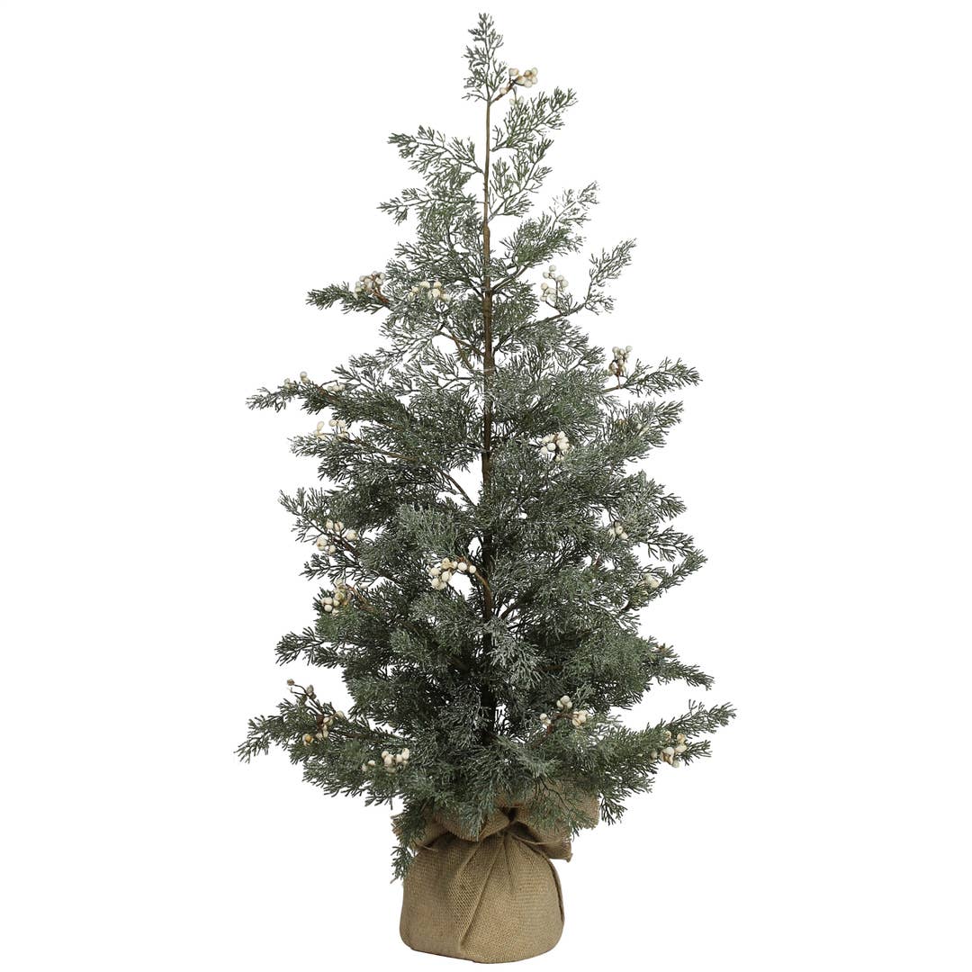Wholesale 3' Green Tabletop Tree with Burlap Wrapped Base, 105 Tips for  your store - Faire