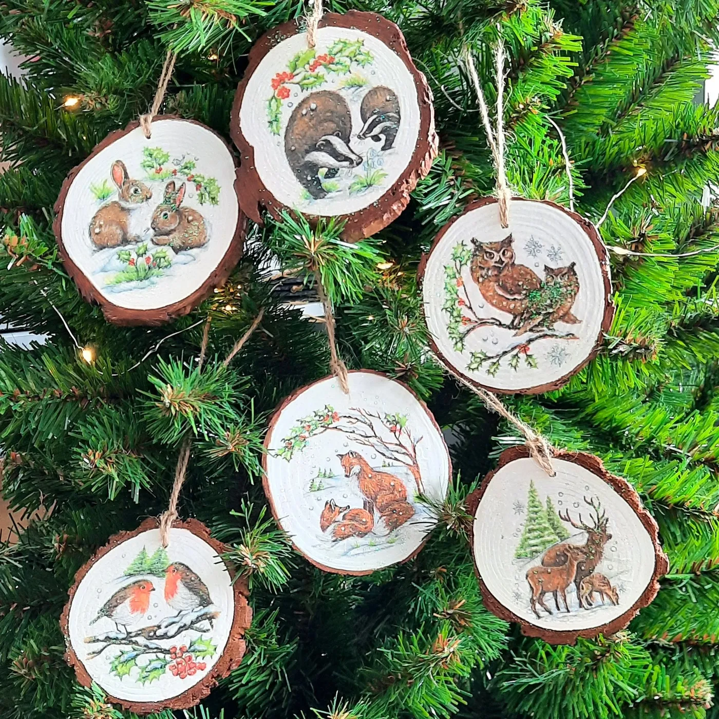 Wood Slice Ornaments Wooden Animals Seasonal Ornaments Wood Slice Ornament  Ideas Messy Little Monster